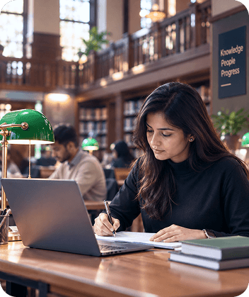 Learner working on a laptop in an educational setting.