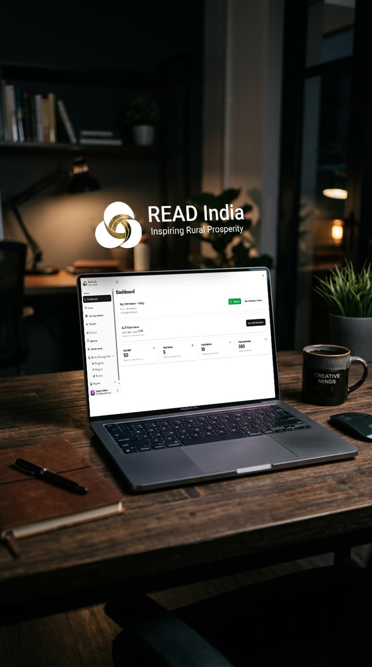 READ India management platform displayed across desktop and mobile devices