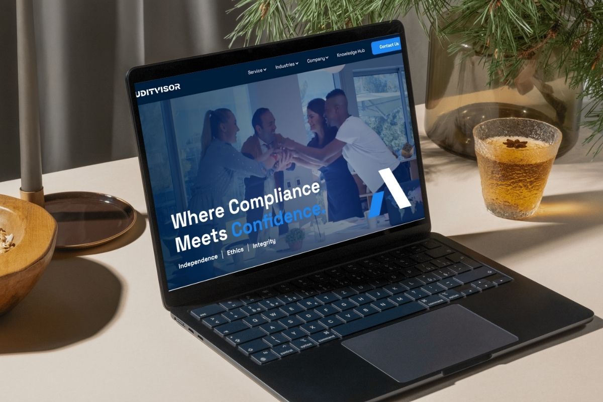 AuditVisor website displayed on a laptop